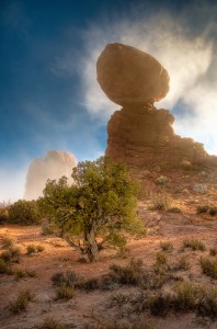 Balanced Rock in Fog 2 - Great Outdoors Photo Contest Finalist