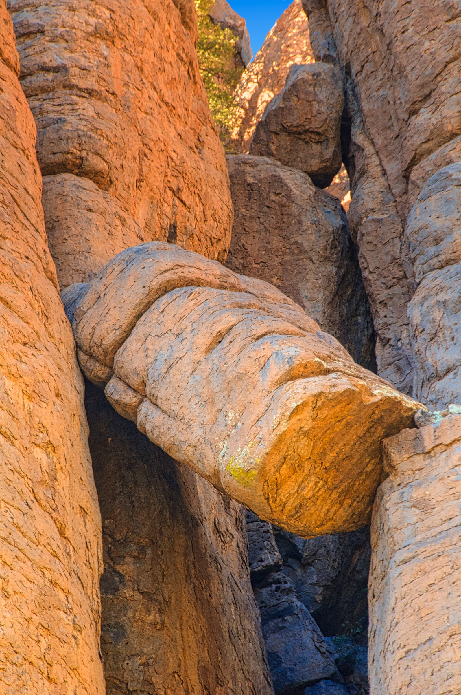 A broken column of Rhyolite Canyon Tuff that makes up the Organ Pipe formation in Chiricahua National Monument.