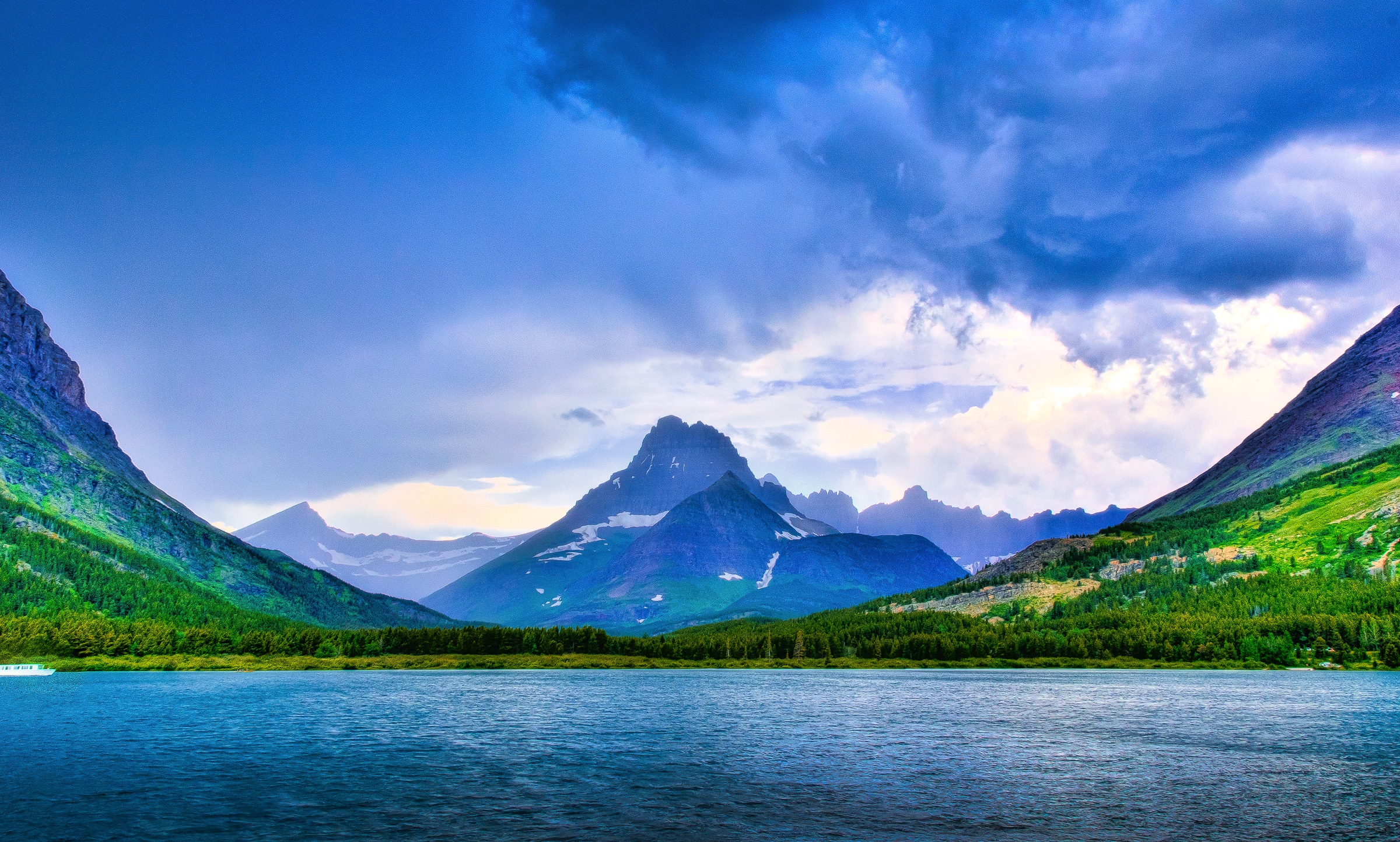 This view across Swiftcurrent Lake really shows the effects of the most recent glaciation - the classic u-shaped valley. Glacier National Park, Montana.