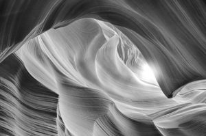 View through Lower Antelope Canyon, a slot canyon just east of Page, Arizona. Shown in the Emerald Art Center Autumn Photography Exhibition