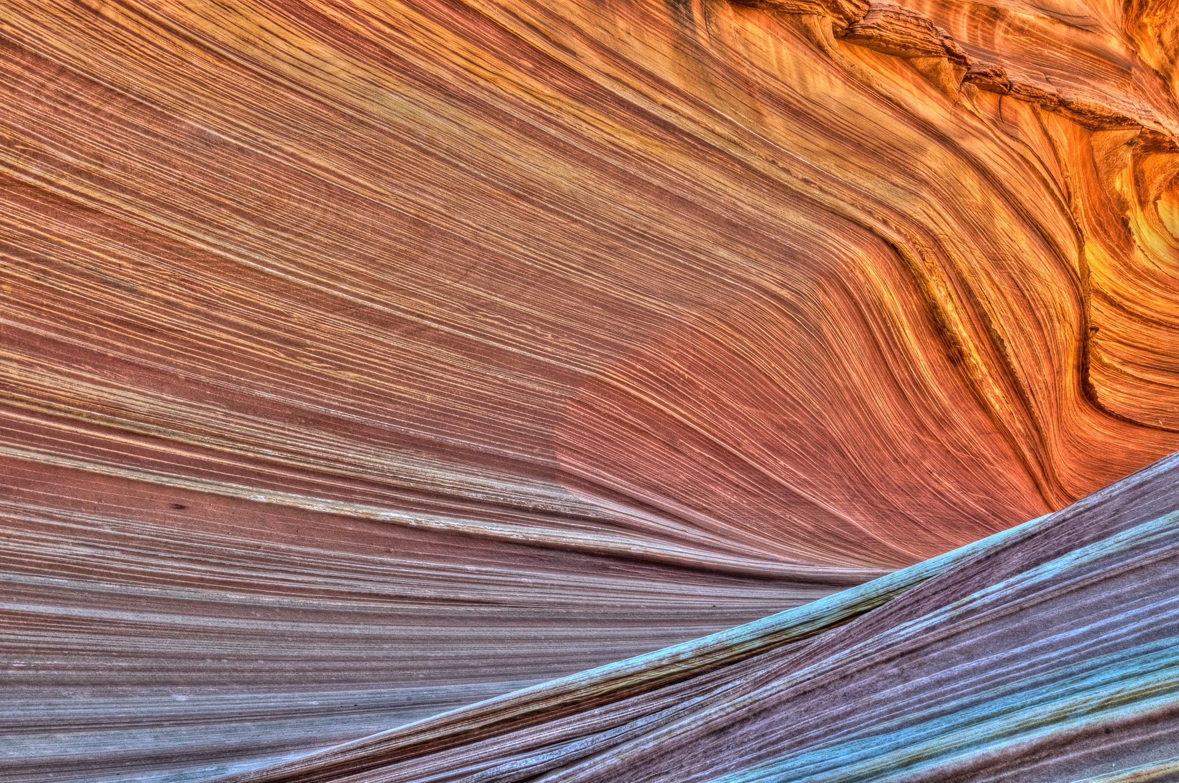 Closeup of the Wave in Coyote Buttes, part of the Vermilion Cliffs Wilderness National Monument.