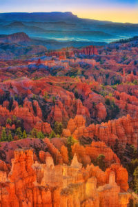 Sunrise view from Fairlyland Point in Bryce Canyon National Park, Utah.