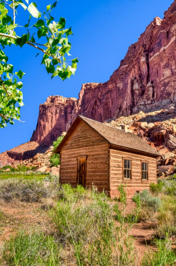 Historic schoolhouse in the Fruita district of Capitol Reef Natioal Park.