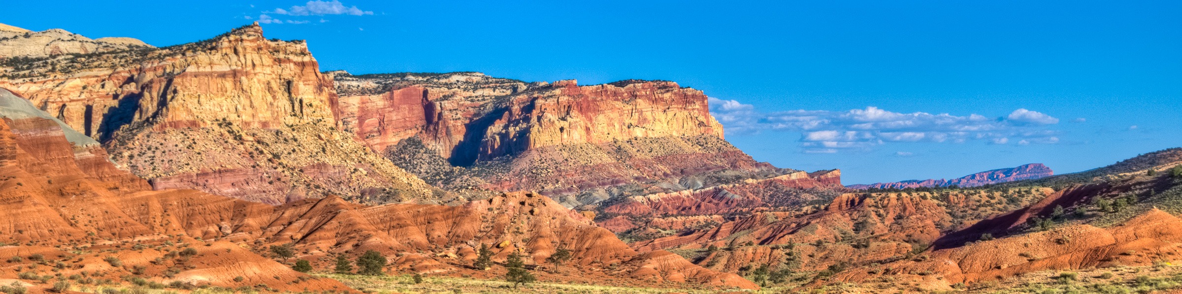 Cliff faces along Scenic Drive in Capitol Reef National Park.