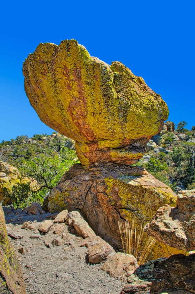 Balanced rock along the Echo Canyon Trail in Chiricahua National Monument.