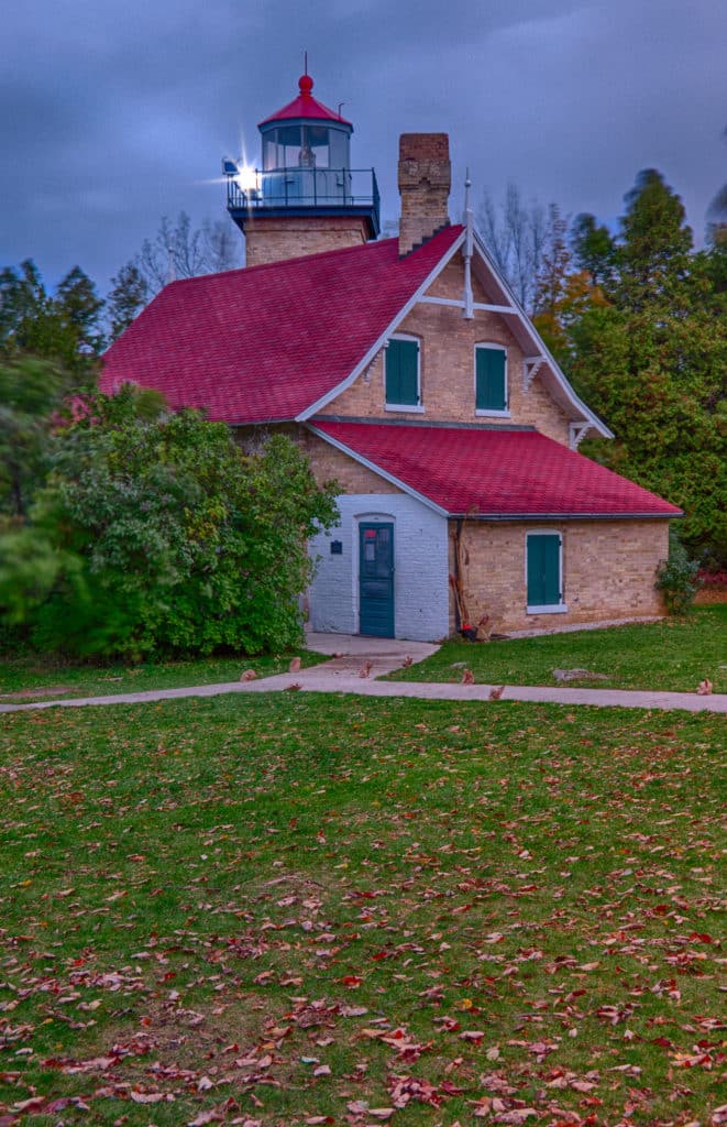 Eagle Bluff Lighthouse on the Door Peninsula near the Strawberry Channel outside of Ephraim, Wisconsin.