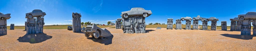 On the flat plains near Alliance, Nebraska, is a quirky roadside attraction called Carhenge. Built by Jim Reinders as a memorial to his father, it was dedicated at the June 1987 summer solstice.
