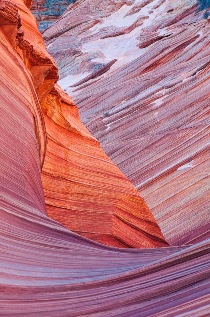 Closeup of fins in the Wave in Coyote Buttes, part of the Vermilion Cliffs National Monument.