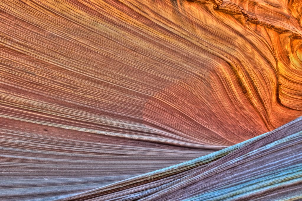 Closeup of the Wave in Coyote Buttes, part of the Vermilion Cliffs Wilderness National Monument.