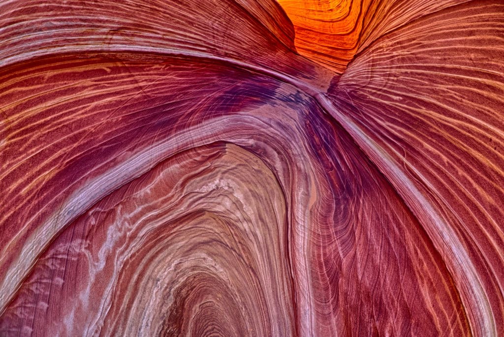 Slot through The Wave in the North Coyote Buttes area of the Vermillion Cliffs National Monument.