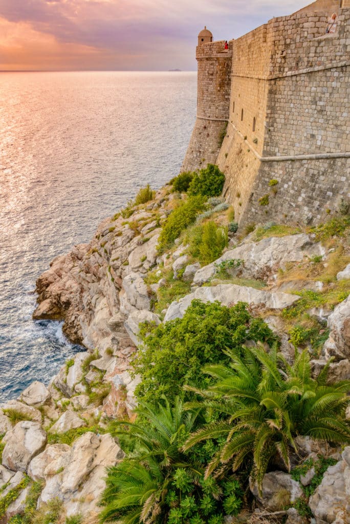 A view of the Dubrovnik Old City wall taken from the city wall between St. Petar's and St. Margarita's churches
