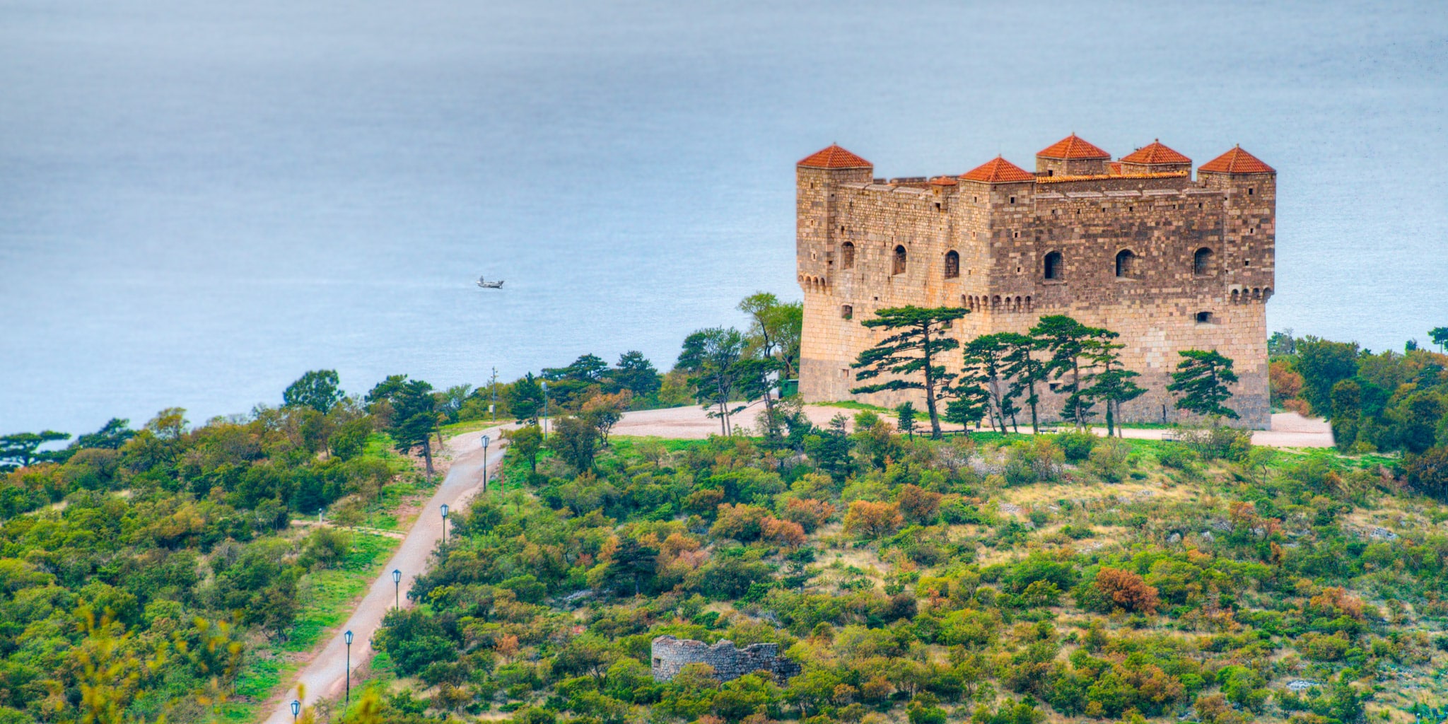 A view of the Nihaj Fortress, built in the 16th Century on the hill if the same name, near the northern Dalmatian city of Senj in Croatia.