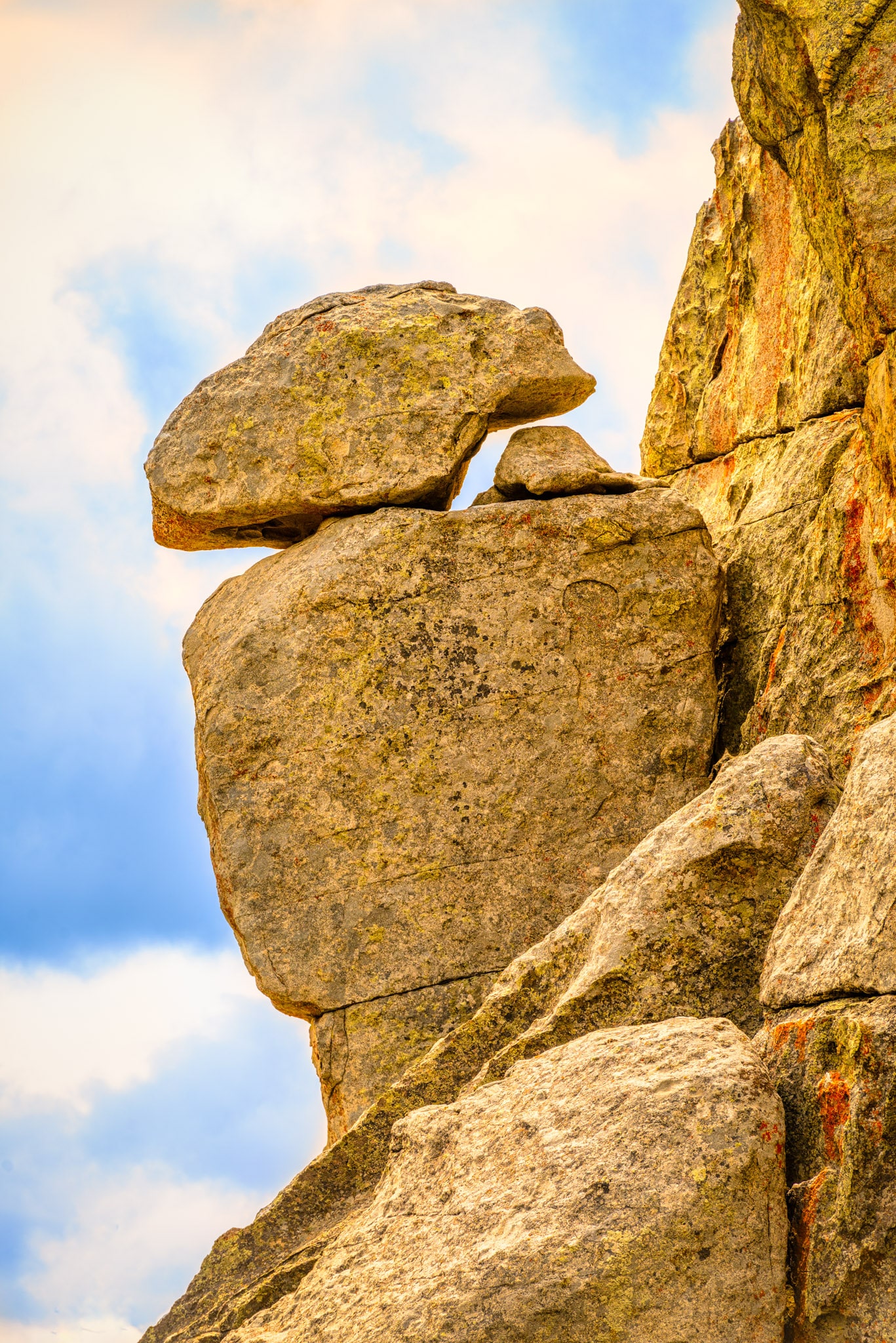 A close-up of the King of the Throne rock formation in City of Rocks National Reserve near Almo, Idaho.