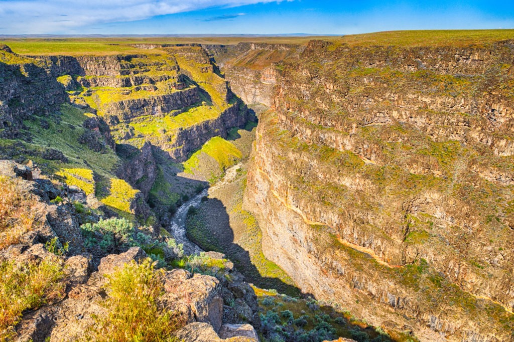 The access road to the Bruneau Canyon Overlook skirts the Saylor Creek Bombing Range. This overlook is one of the only places to get a view of what is called the Grand Canyon of southern Idaho. It is between Twin Falls and Boise.