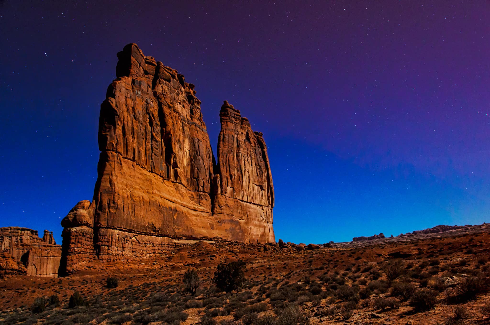 The rock feature called The Organ in Arches National Park.
