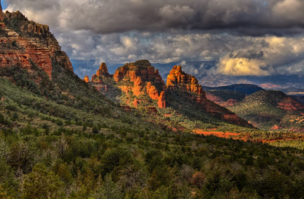 Sandstone buttes along Schnebly Hill Road just out of Sedona, Arizona.