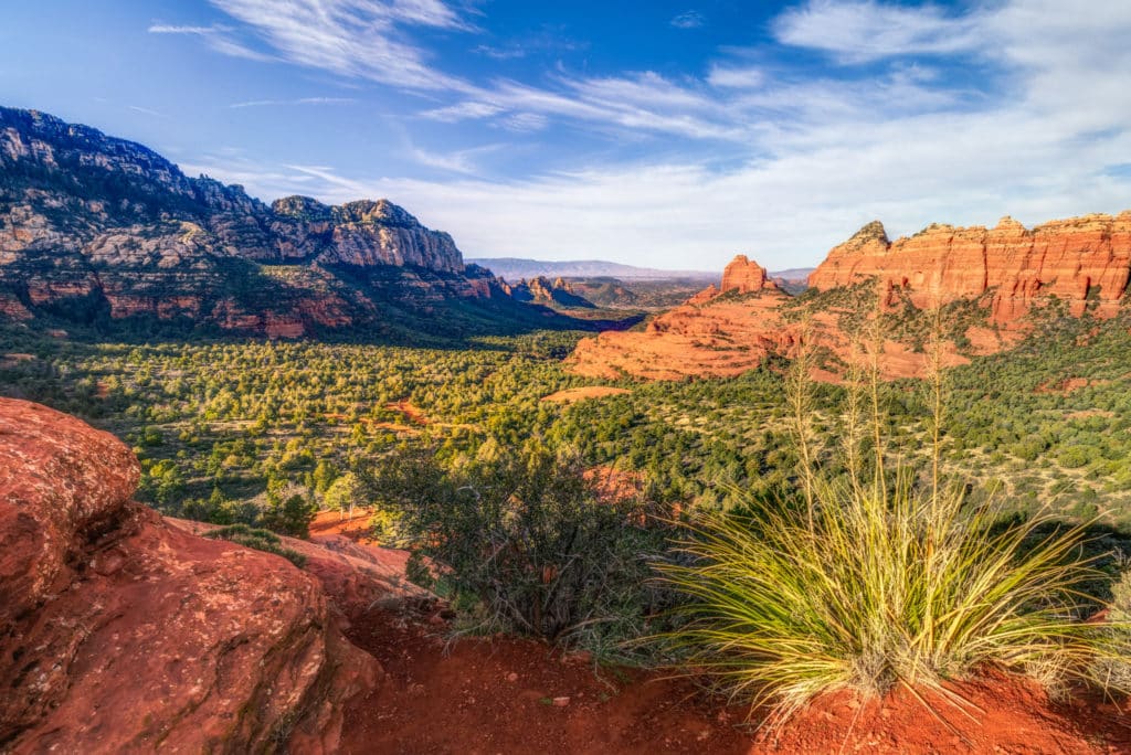 A view down the valley from Schnebly Hill Road to Sedona, Arizona.