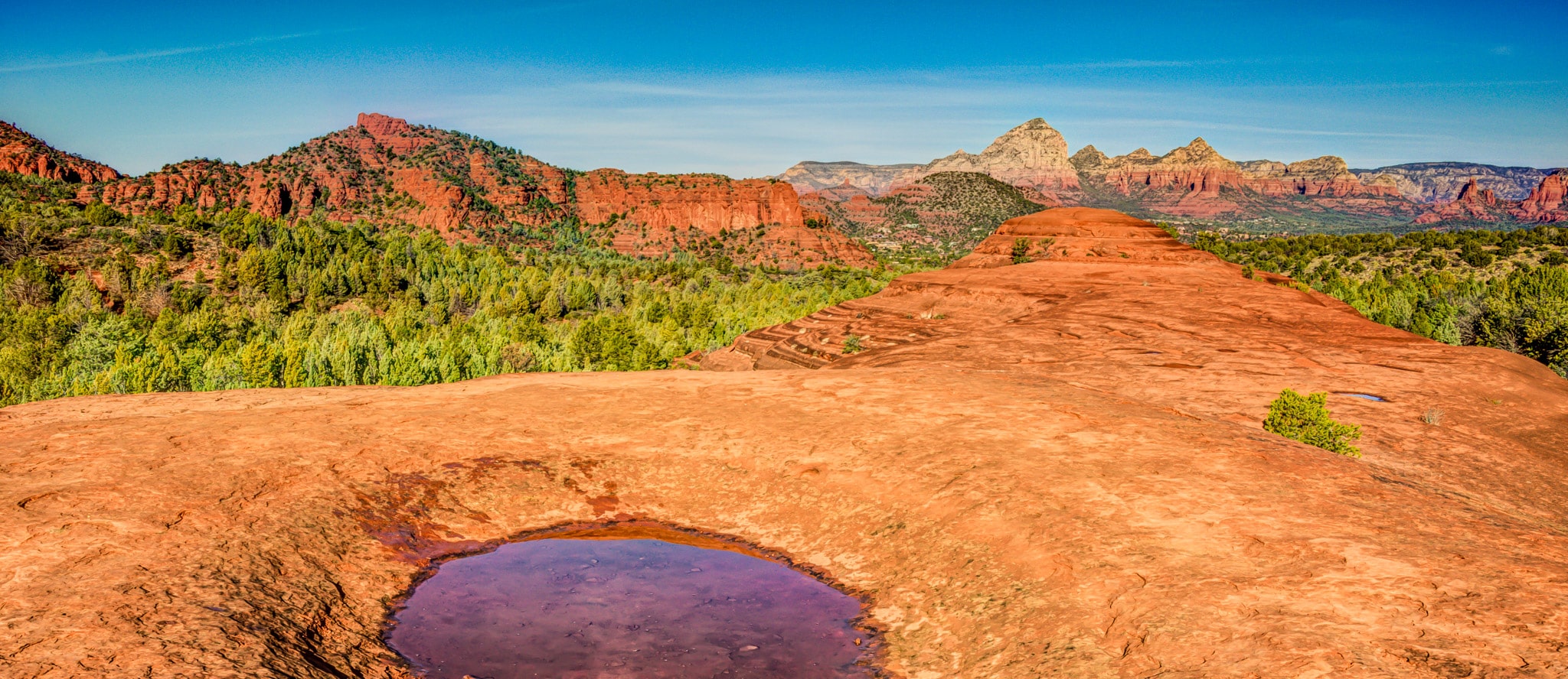 Submarine Rock provides a perfect viewing area for the iconic rock formations in Sedona, Arizona.