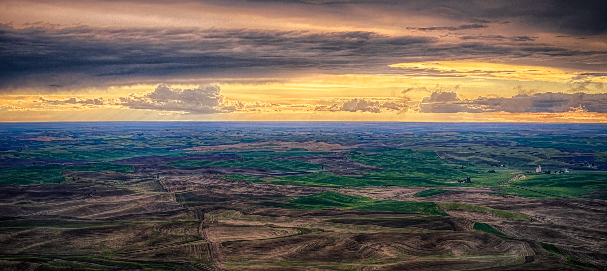 This view of the Palouse hills was taken from Steptoe Butte in Steptoe Butte State Park near Colfax, Washington.
