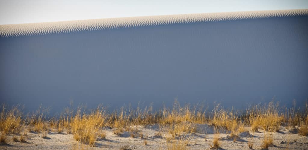 Shady side of a dune in White Sands National Monument.