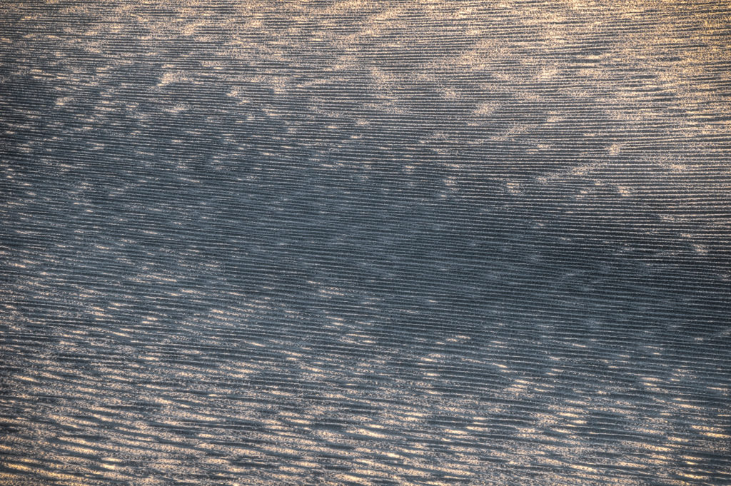 Backlit ripples in White Sands National Monument.