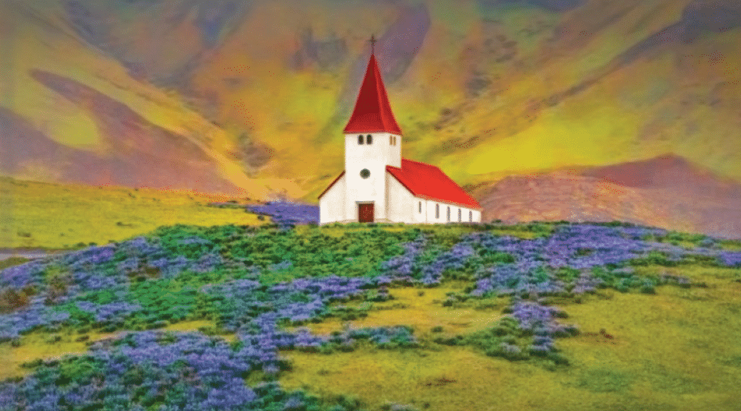 The church in Vik in on the cover of the print addition of Churches in Iceland.