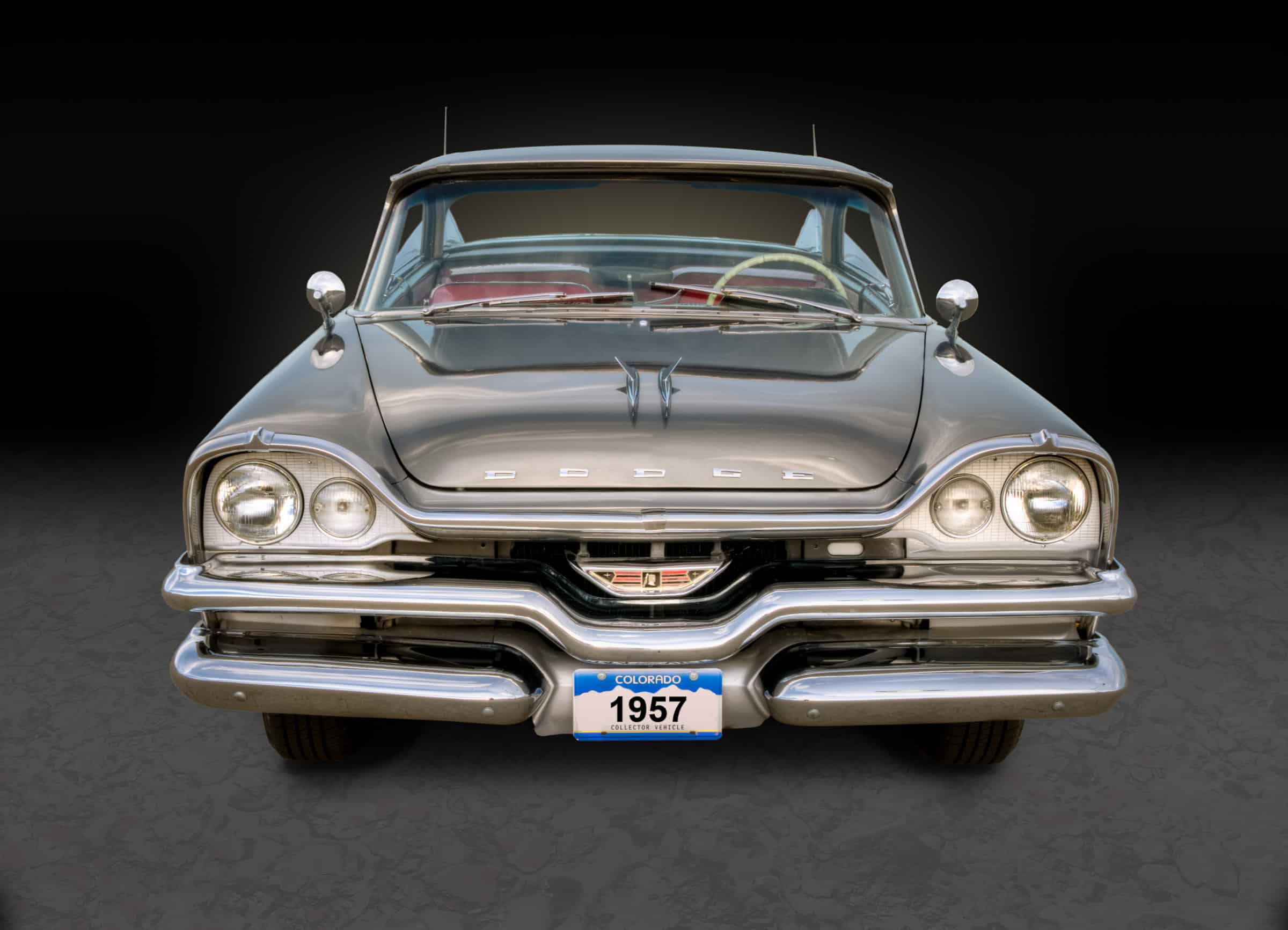 1957 Dodge Custom Royal in the studio, front view.