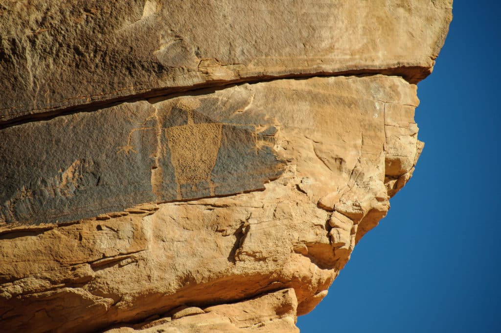 Petroglyph overlooks Cub Creek Road In Dinosaur National Monument.