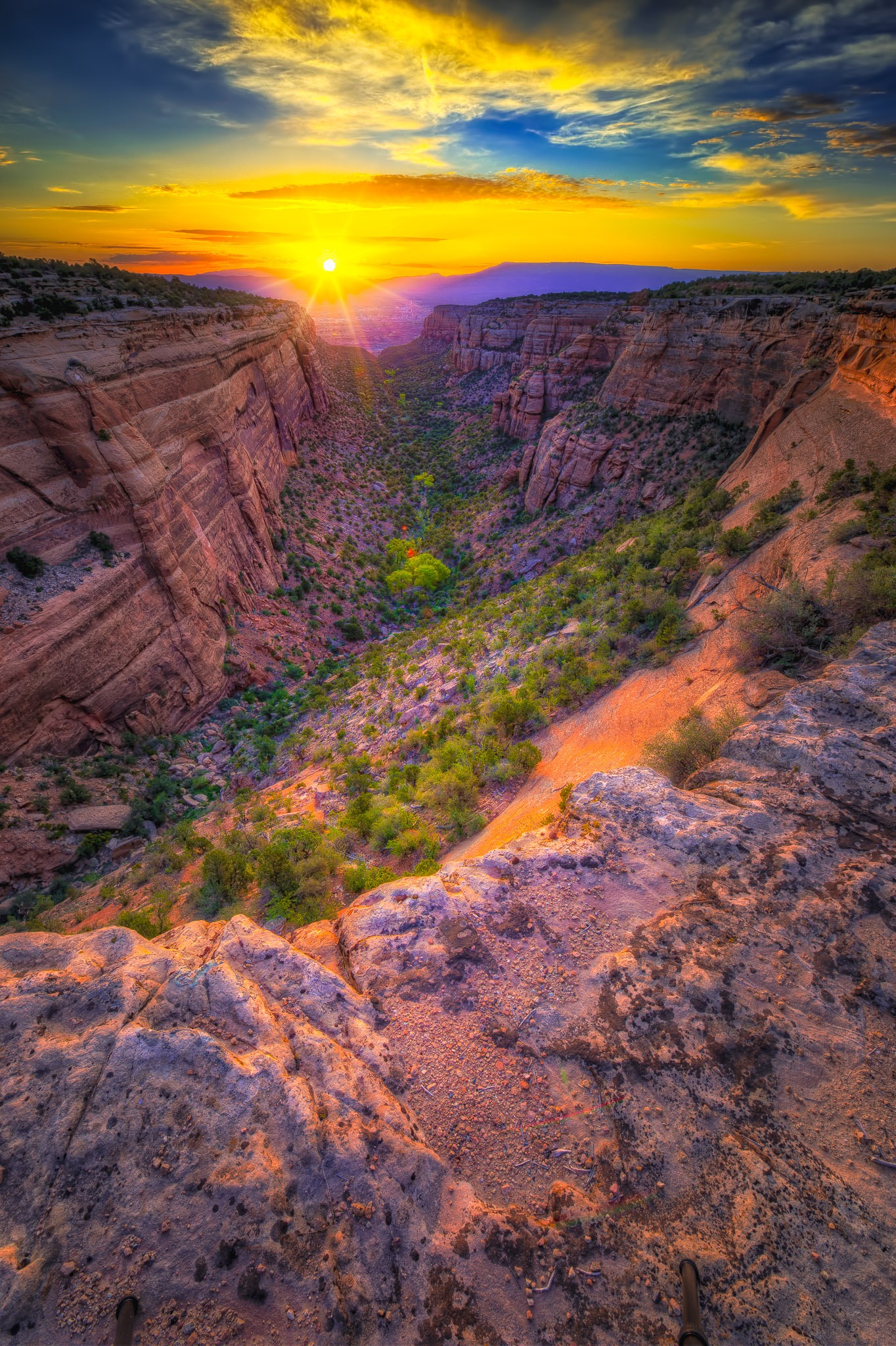 Sunrise illuminates Red Canyon in Colorado National Monument, near Grand Junction, on the Colorado Plateau.