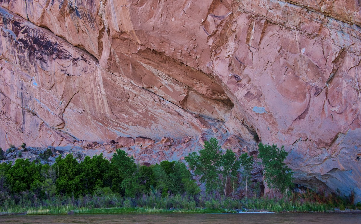 This closeup view of Split Mountain was taken from the Split Mountain boat launch in Dinosaur National Monument, Utah.