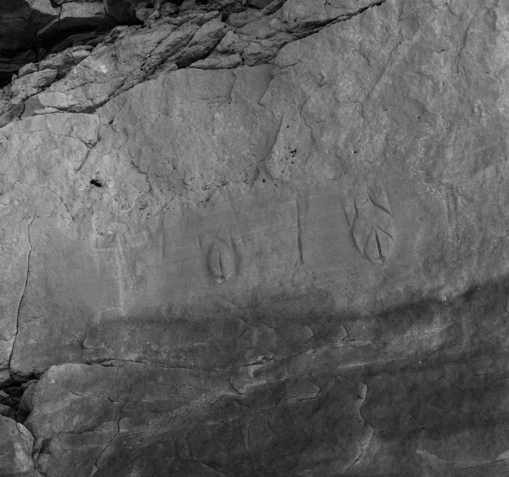 Petroglyphs behind Chetro Ketl in Chaco Canyon, New Mexico.