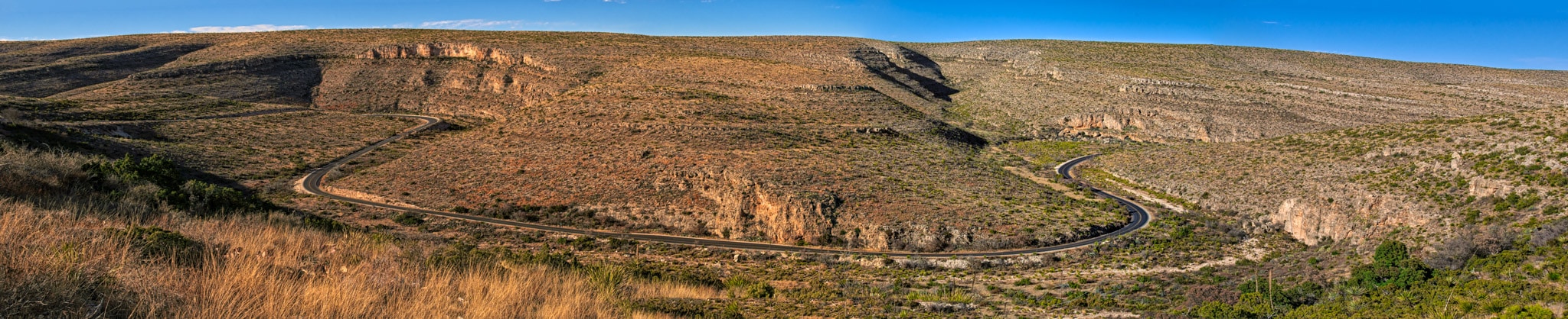 This curvy road takes visitors throughout the main part of the Carlsbad National Park near Carlsbad, New Mexico.