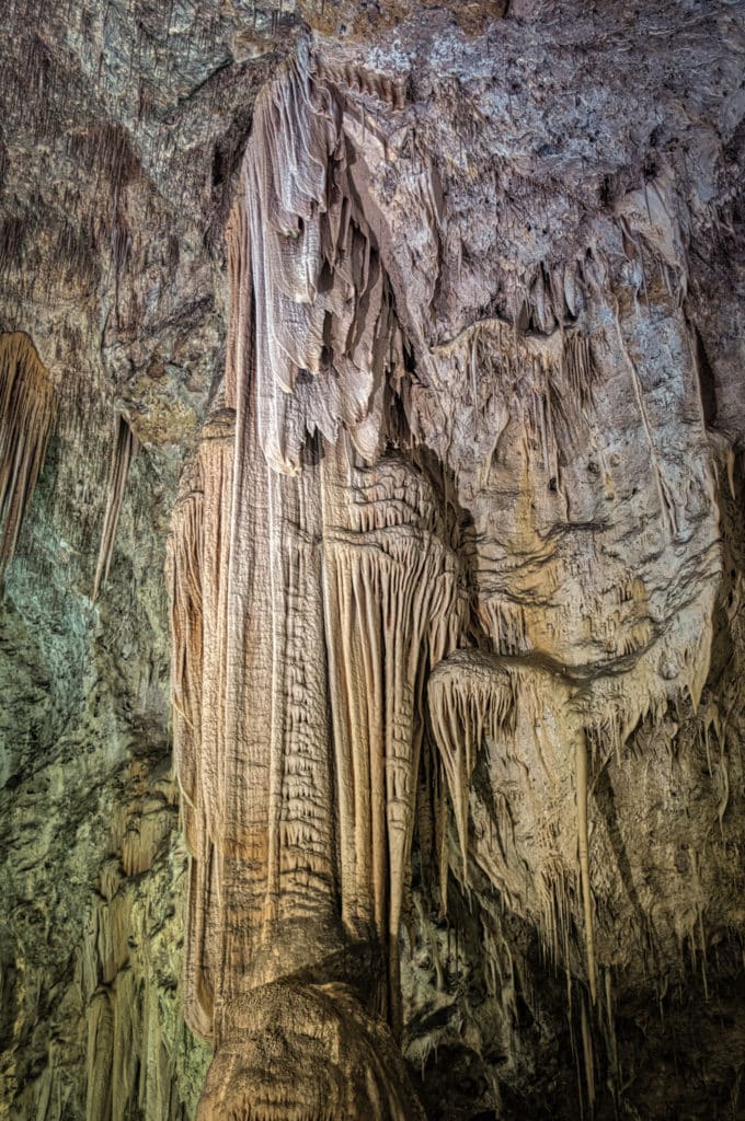 Draped feature in the Big Room area of Carlsbad Caverns National Park.