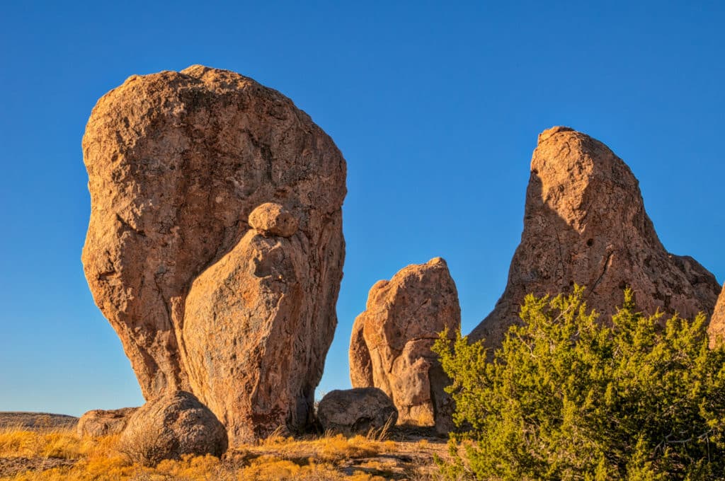 A "family" of pinnacles stand as still as stone while having their portrait taken in City of Rocks State Park, New Mexico.
