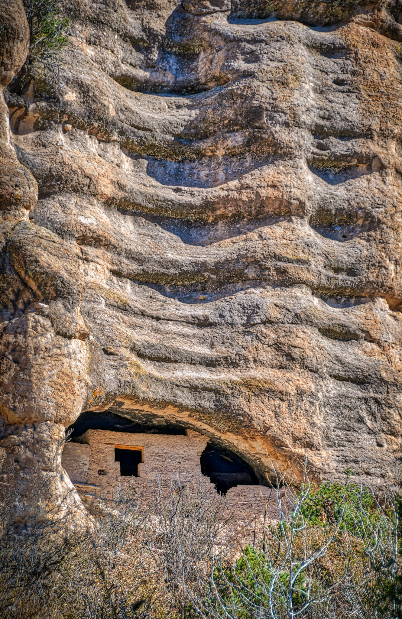 Mogollon structure at Gila Cliff Dwellings National Monument in New Mexico.