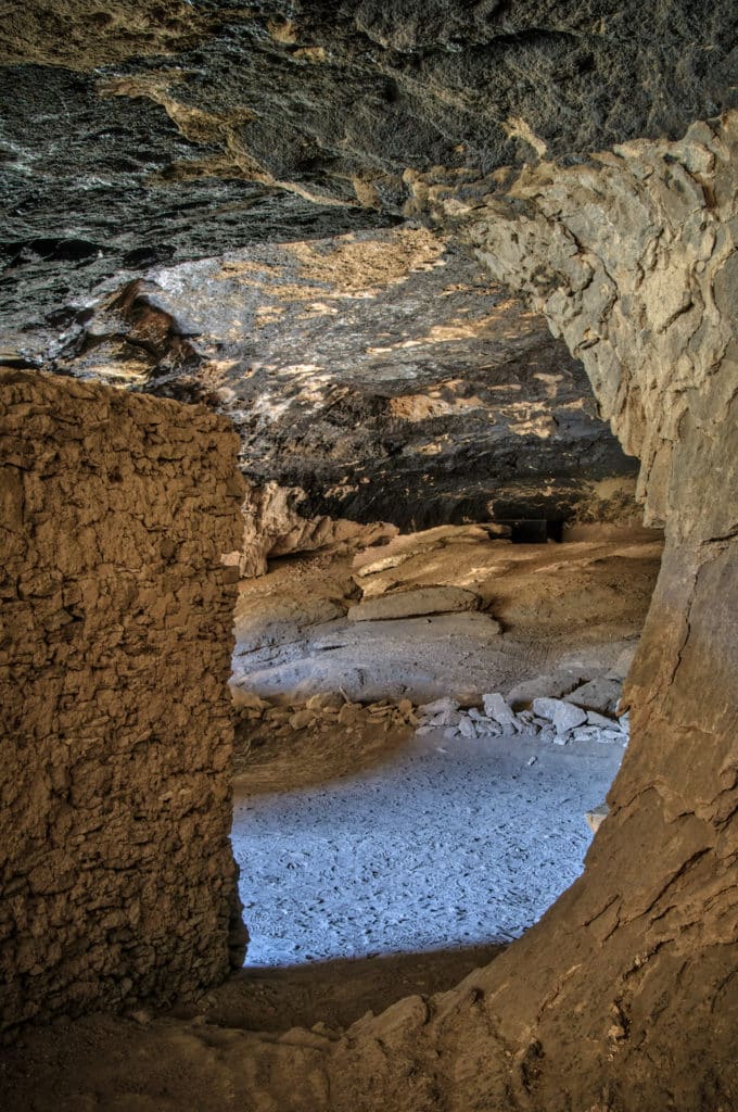 Passage connecting two caves at Gila Cliff Dwellings National Monument in New Mexico.