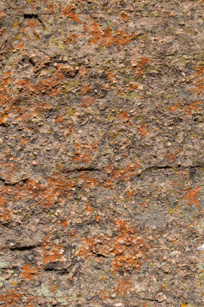 This is a close-up view of the volcaniclastic Gila Conglomerate, a sedimentary rock formed by the erosion of volcanic rocks.