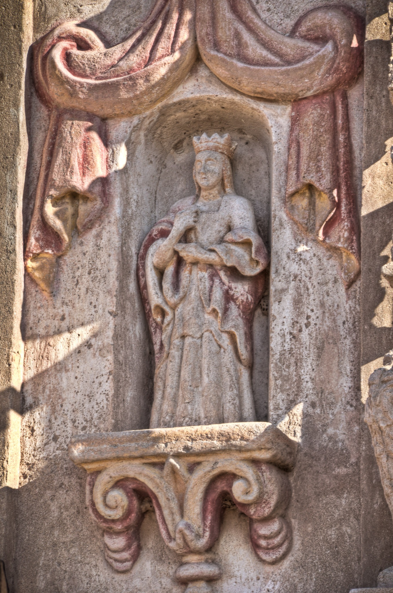 External detail at San Xavier del Bac (White Dove of the Desert), located south of Tucson, Arizona.