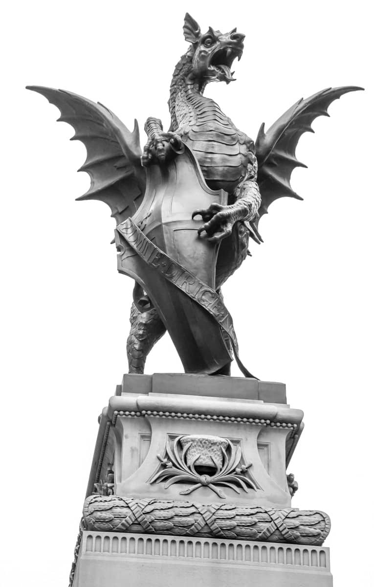 The dragon was created in 1880 by the sculptor Charles Bell Birch and was commissioned to mark where the historic gates of the City of London once stood.