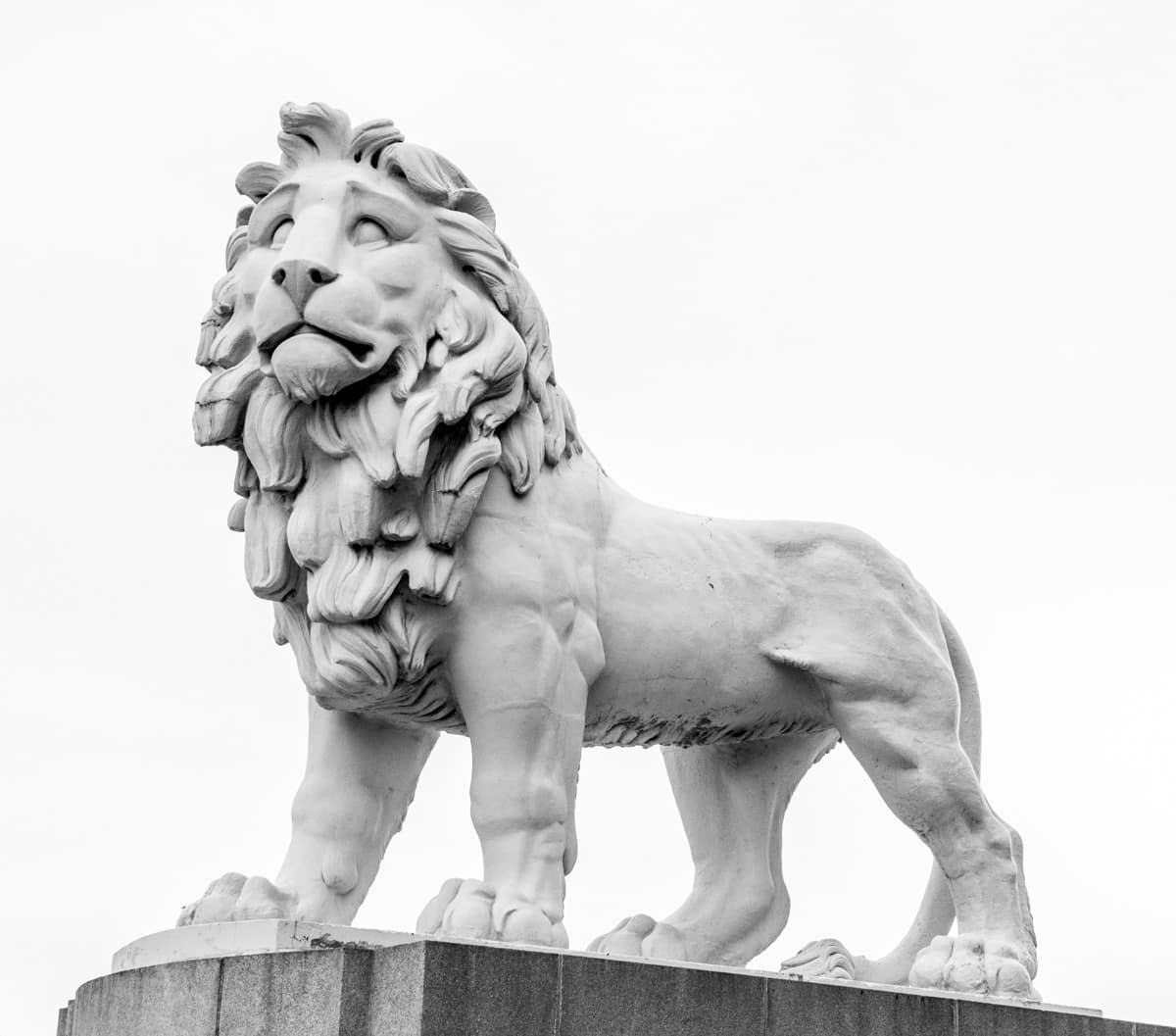 This lion, cast in the early 1800s, is made from an artifical material called Coade Stone. It resists weathering; hence, the sculpture looks almost brand new. The sculpture was out of a home when the brewery it adorned was demolished in 1949. However, King George VI ensured it was saved and later placed on a plinth on theeast end of the Westminster Bridge.