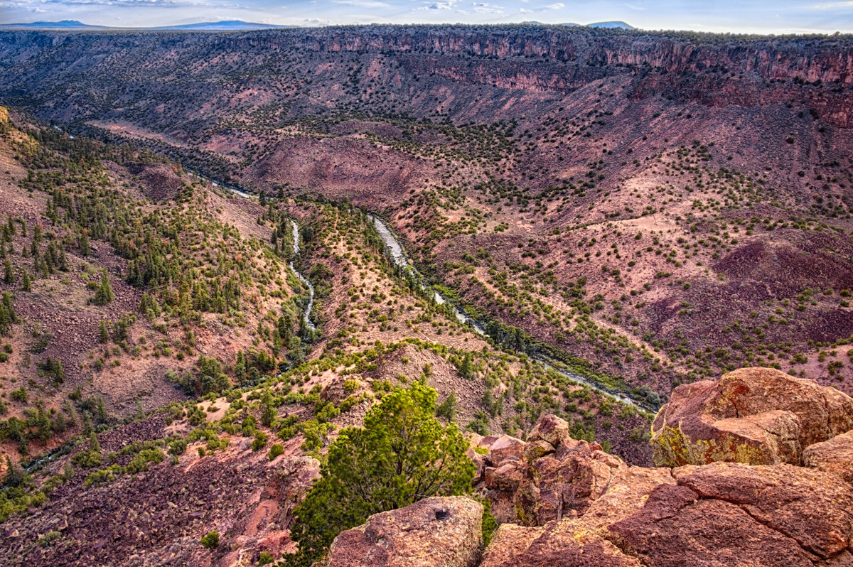 This view of the confluence of the Red River and the Rio Grande was taken from the La Junta Point overlook near the La Junta Point Campground in Wild Rivers Recreation Area, New Mexico.