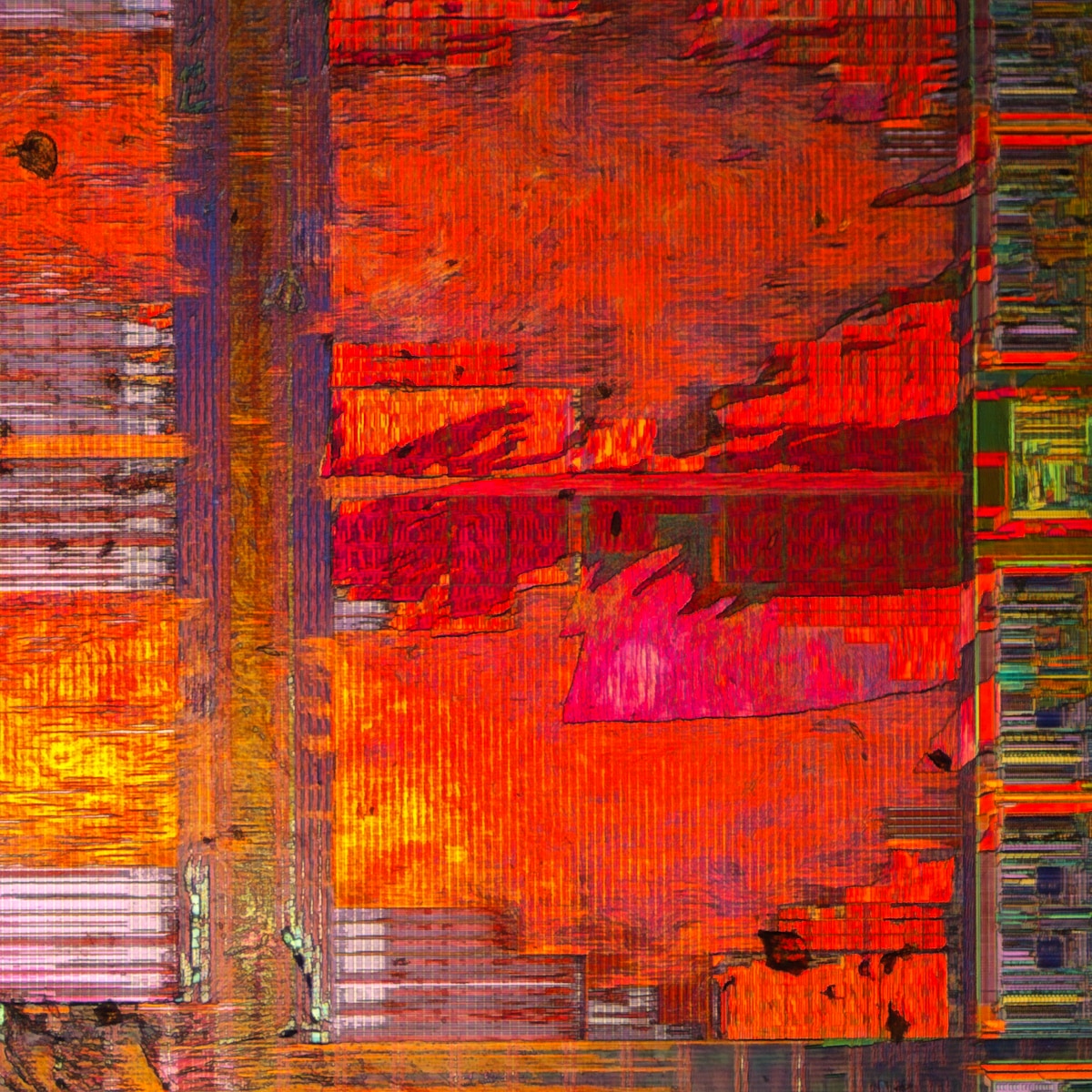 Photomicrograph of a microchip at 4X.