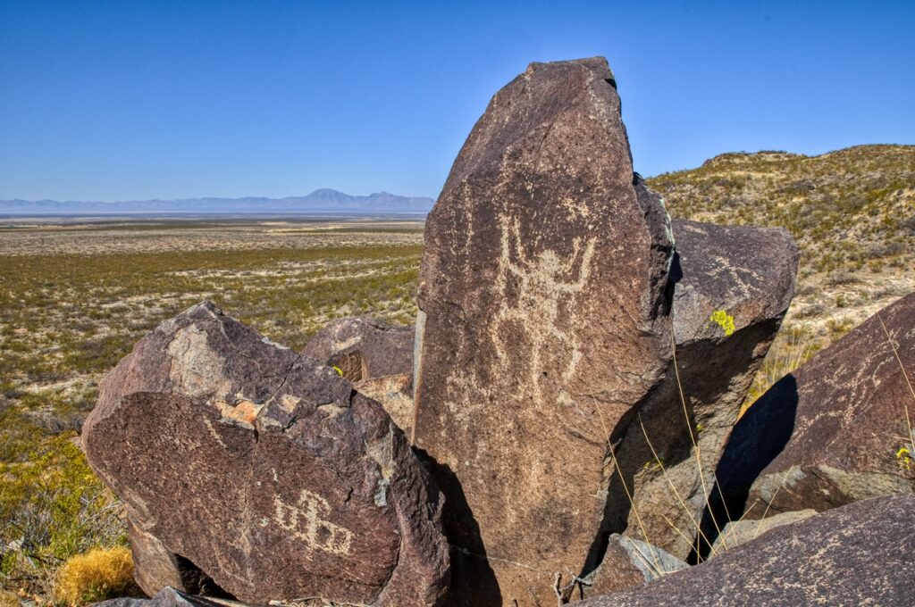 Petroglyphs at Three Rivers Petroglyph Site north of Alamogordo, New Mexico.