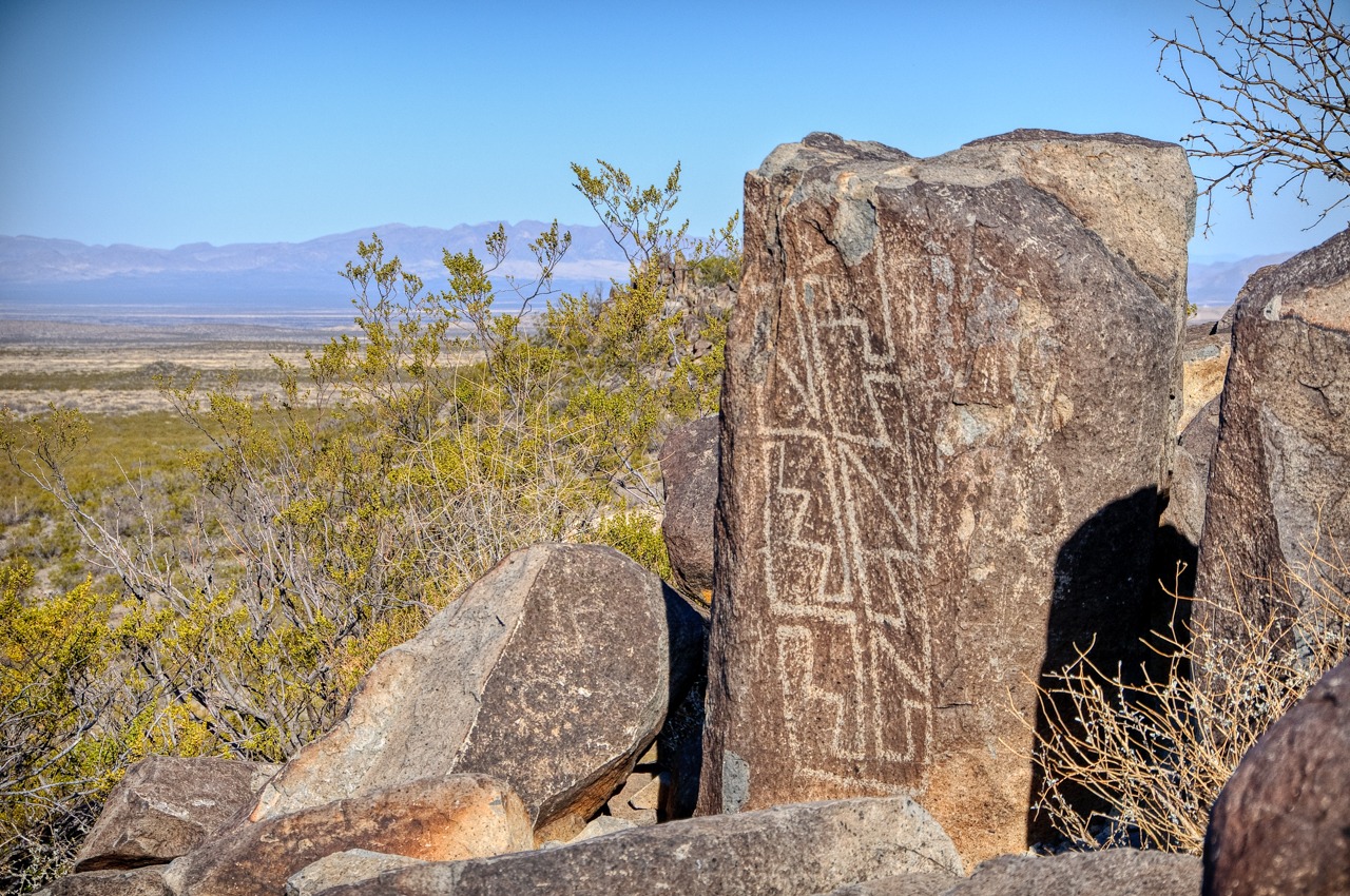 Petroglyphs at Three Rivers Petroglyph Site north of Alamogordo, New Mexico.