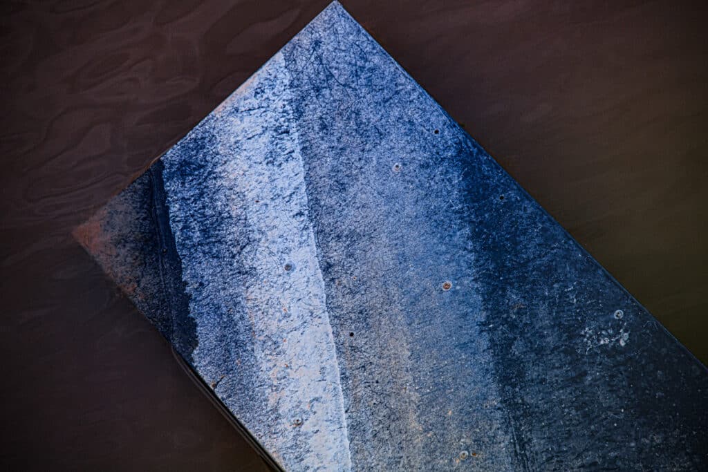 A concrete pier forms an abstract image at Lake Scott State Park near Scott City, KS.