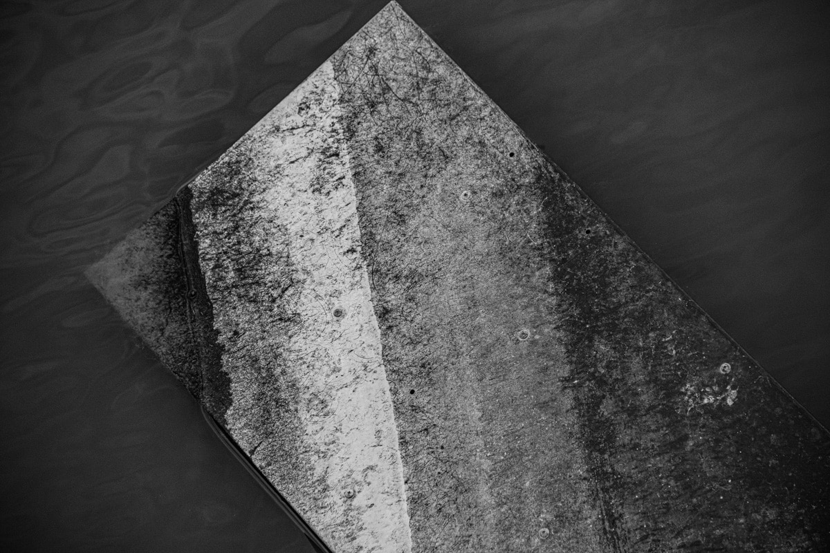 A concrete pier forms an abstract image at Lake Scott State Park near Scott City, KS.