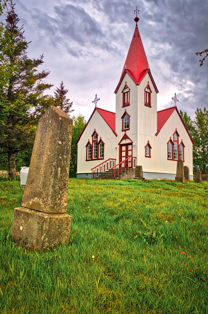 Breidabolstad Church is located in southwestern Iceland on a farm west of Hvolsvöllur near the Ring Road.