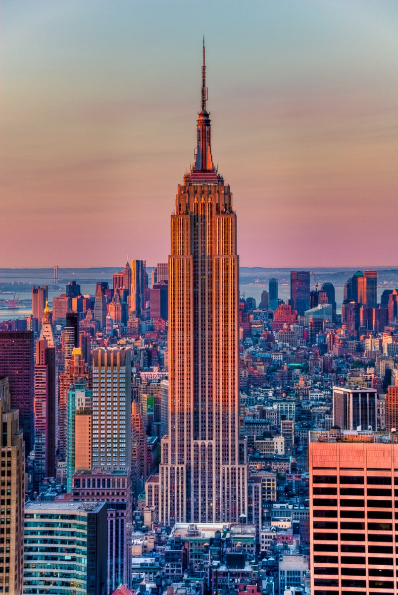 View of Empire State Building from 30 Rockefeller Center, New York City