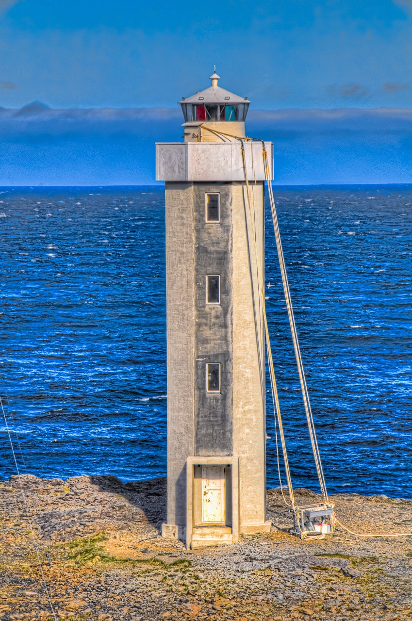 Streitisviti Lighthouse is on Route 1, north up the coast from Djúpivogur. It looks like the lighthouse is in the process of being repainted.
