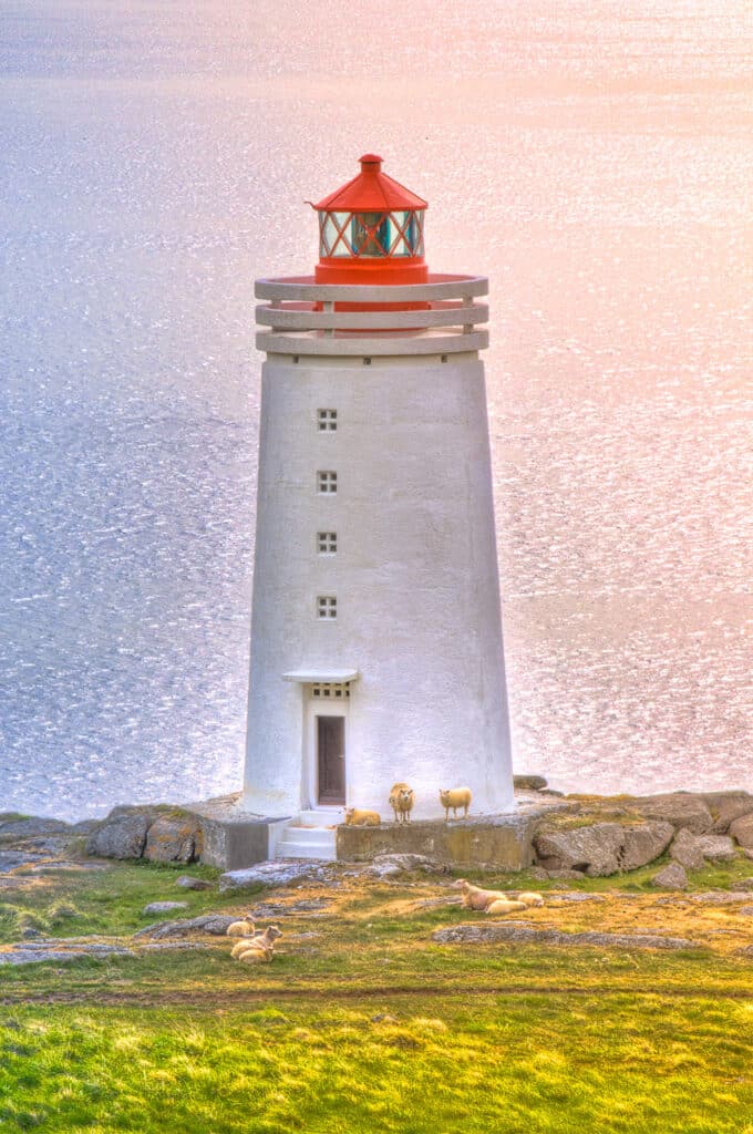 Skardsviti is a lighthouse near the town of Hvammstangi in Iceland.